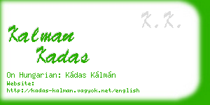 kalman kadas business card