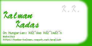 kalman kadas business card